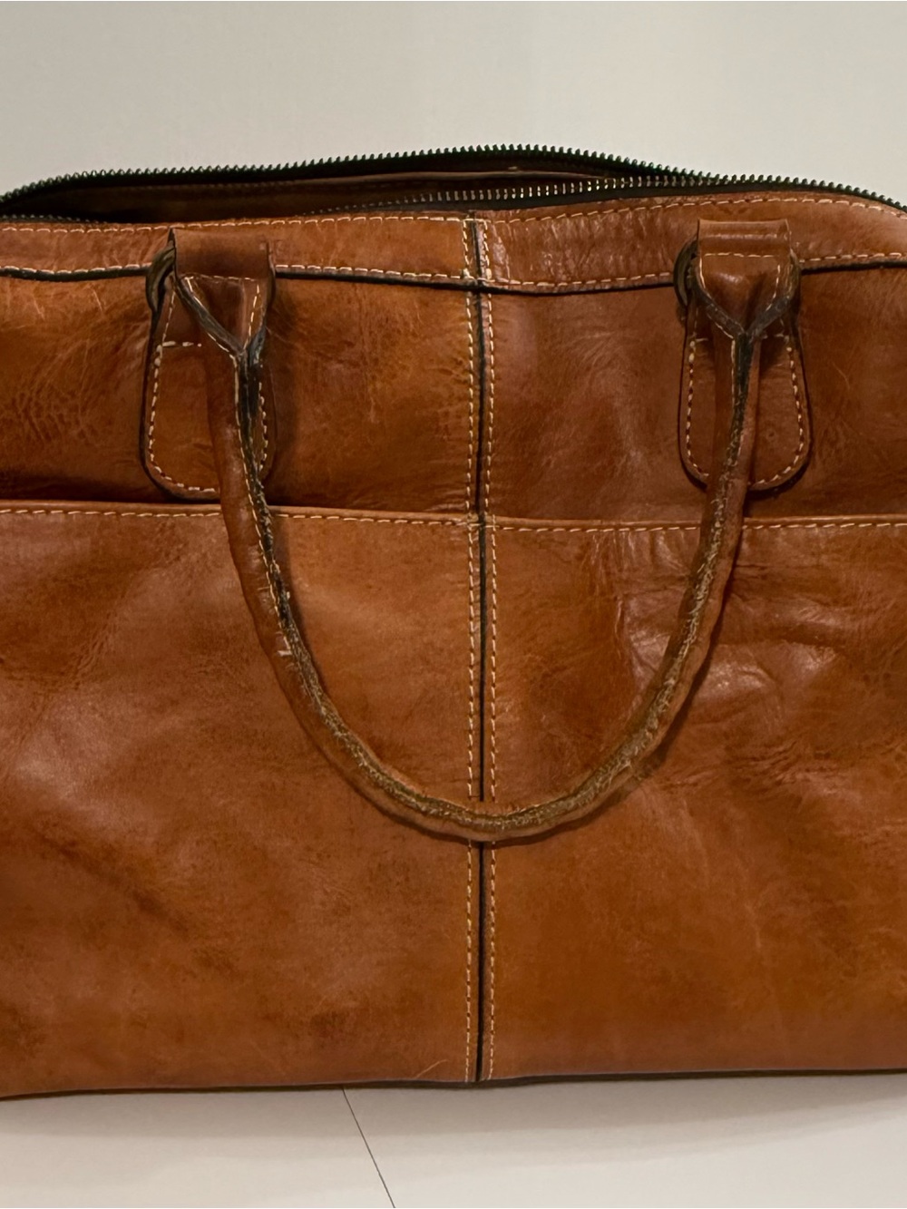 Patricia Nash Tooled large Leather Satchel - Cognac Brown - Picture 3 of 6